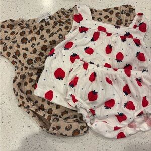 Carter's Leopard and Strawberry Print Diaper Covers
